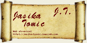 Jasika Tomić vizit kartica